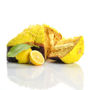 Colomba al limone e zafferano farcita con crema al limone