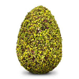 Uovo di Pasqua al cioccolato al latte ricoperto di Granella di Pistacchio