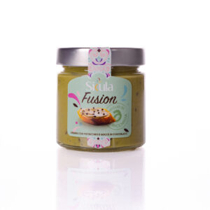 Crema Fusion con pistacchio e gocce di cioccolato extrafondente