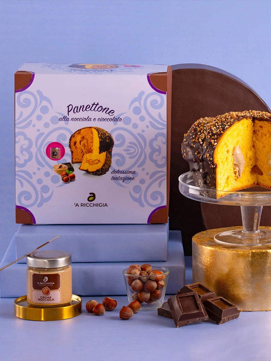 Panettone alla nocciola con vaso di crema alla nocciola - immagine 2