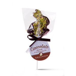 Coniglietto al cioccolato fondente con granella di Pistacchio