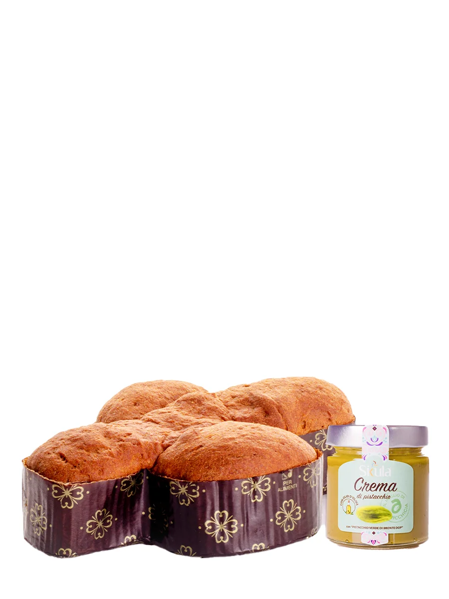 Colomba senza glutine e lattosio con vaso crema al pistacchio